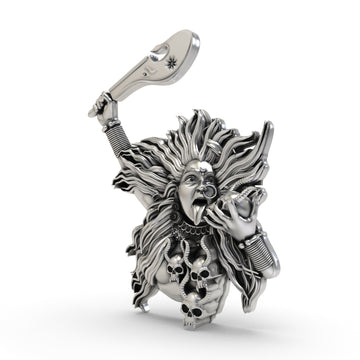 925 Silver Kalimaa Face Pendant | Fierce Goddess Kali Ma Locket | Hindu Divine Jewelry for Protection & Strength